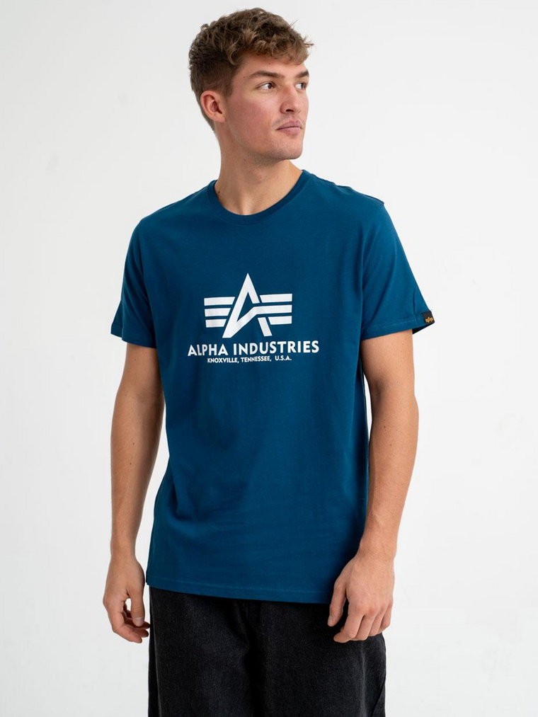 Koszulka Z Krótkim Rękawem Męska Naval Niebieska Alpha Industries Basic