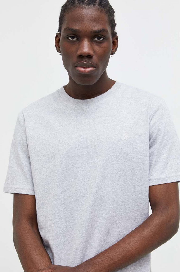 Marc O'Polo t-shirt bawełniany męski kolor szary melanżowy B21201251054