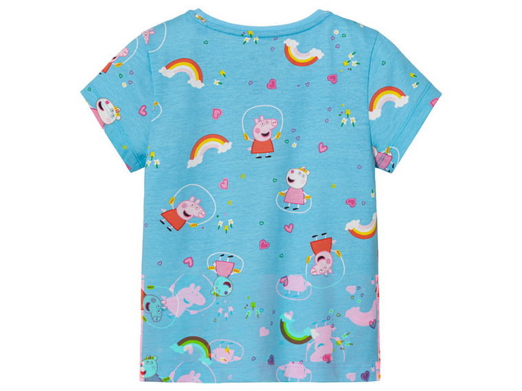 T-shirty dziecięce bawełniane z kolekcji Świnki Peppy, 2 sztuki (98/104, Różowy/niebieski)
