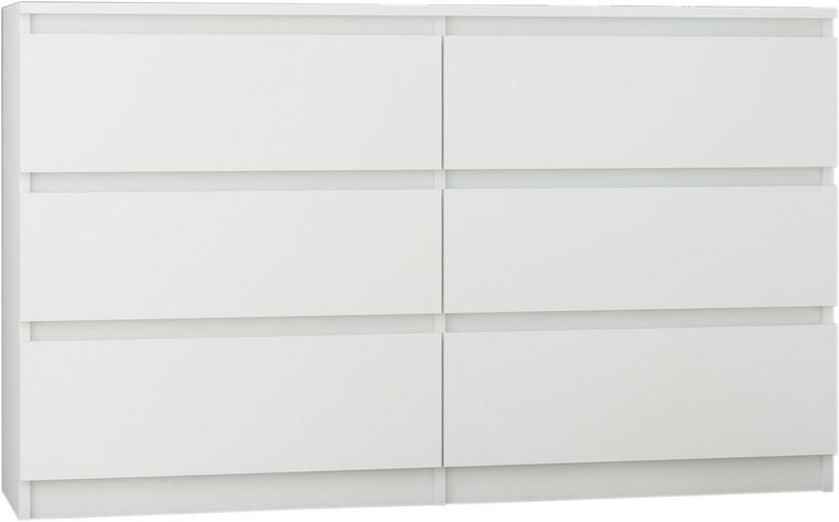 Komoda Mobene R-140, 6 szuflad, 140 cm, biały