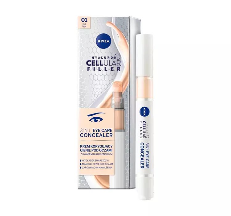 NIVEA HYALURON CELLULAR FILLER KREM KORYGUJĄCY CIENIE POD OCZAMI 3W1 01 LIGHT 4ML