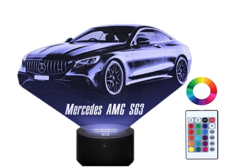 Lampka nocna z imieniem mercedes amg 3d led grawer