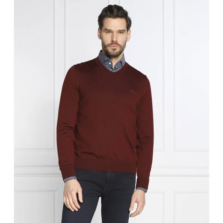 BOSS Wełniany sweter Baram-L | Regular Fit