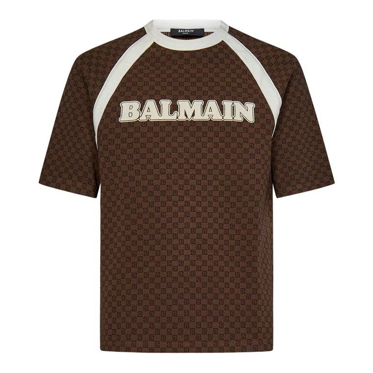 Brązowe T-shirty i Pola dla Mężczyzn Aw23 Balmain