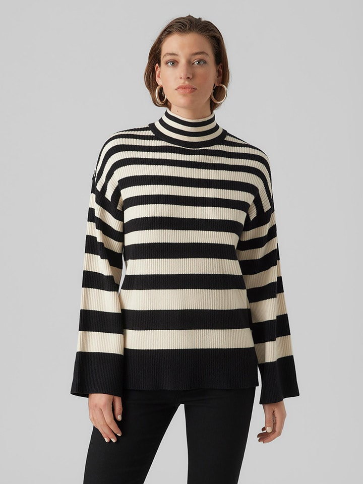 Vero Moda Sweter w kolorze czarno-kremowym