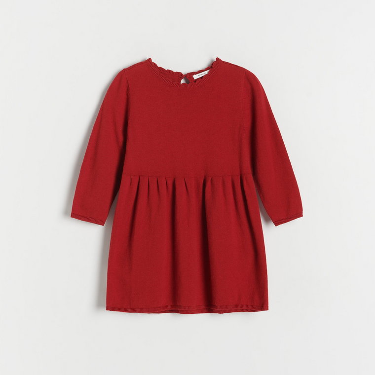 Reserved - Dzianinowa sukienka z domieszką wełny - czerwony
