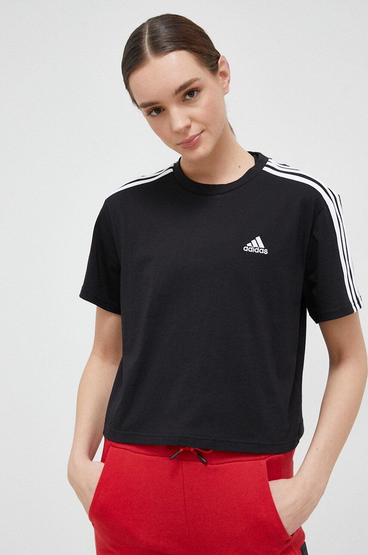 adidas t-shirt bawełniany Essentials kolor czarny HR4913