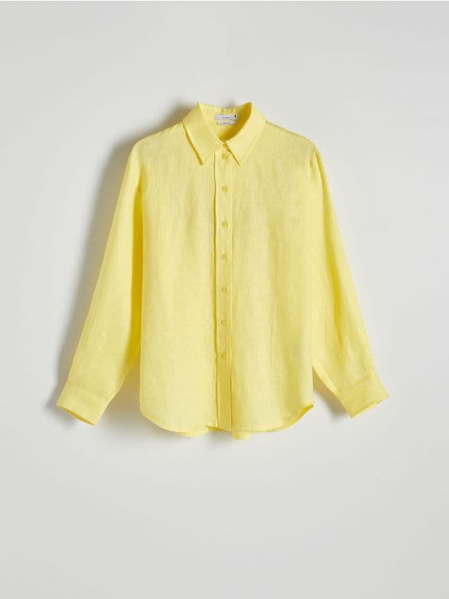 Reserved - Koszula z lnu - żółty