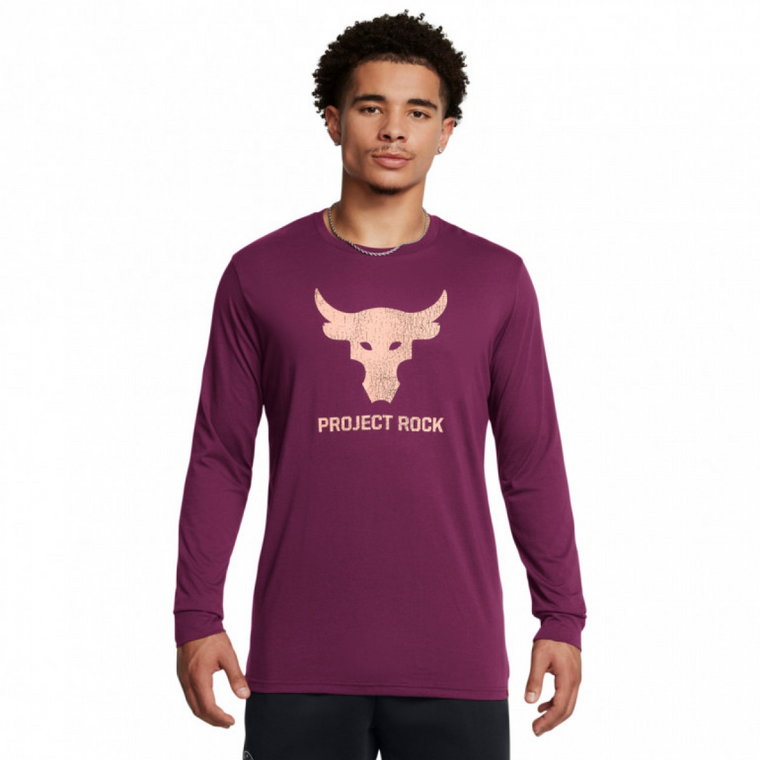 Męski longsleeve treningowy Under Armour Project Rock Brahma Bull Ls - fioletowy