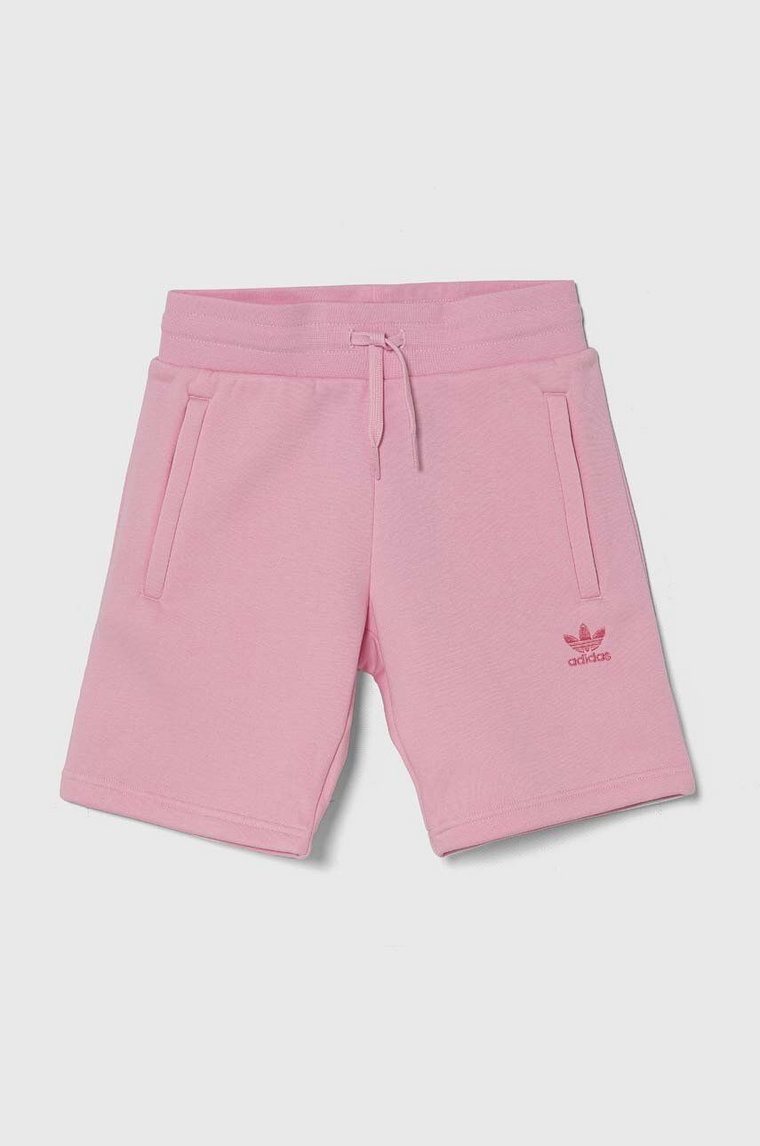 adidas Originals szorty dziecięce kolor różowy gładkie regulowana talia