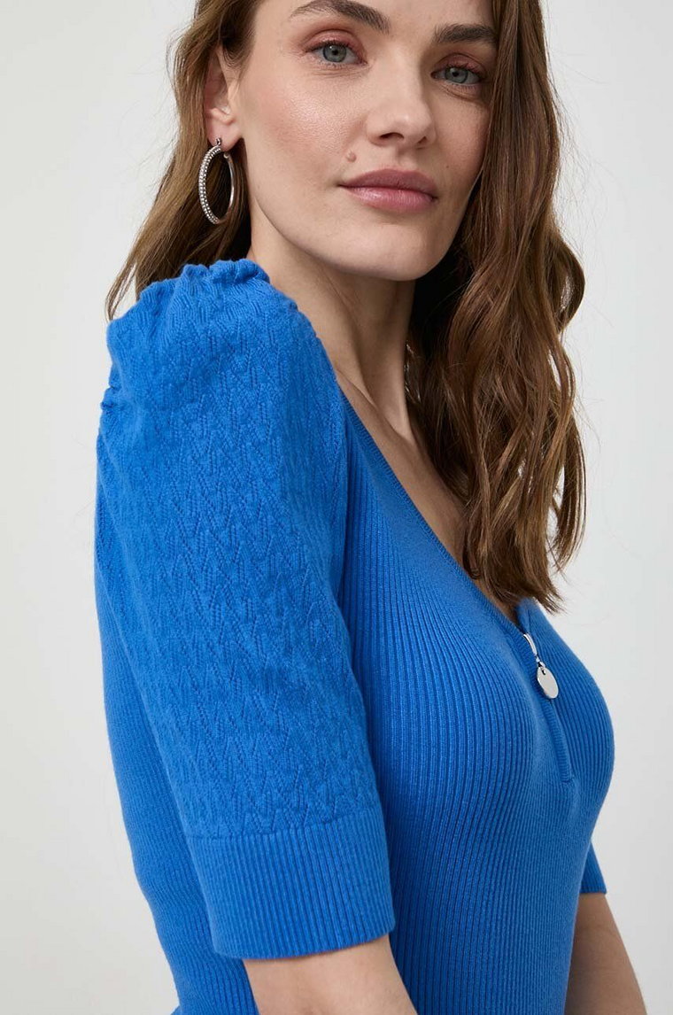 Morgan sweter MBOOK damski kolor niebieski lekki