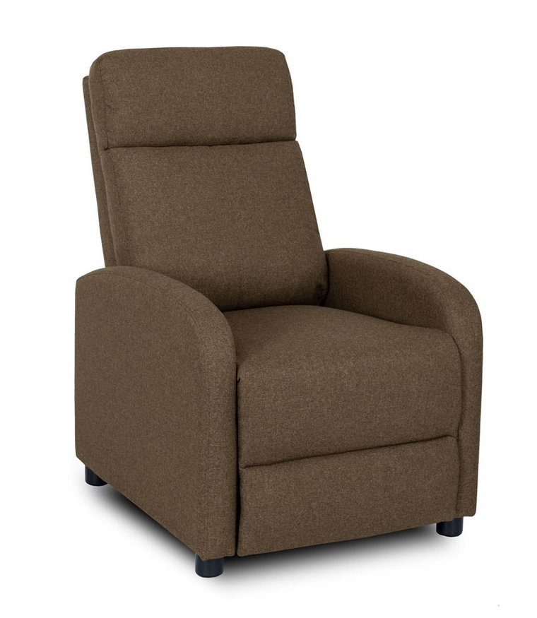 Brązowy fotel z podnóżkiem do salonu - Alho 3X