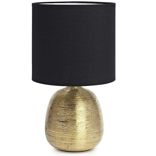 Ceramiczna LAMPA stołowa OSCAR 107068 Markslojd abażurowa LAMPKA stojąca złota czarna