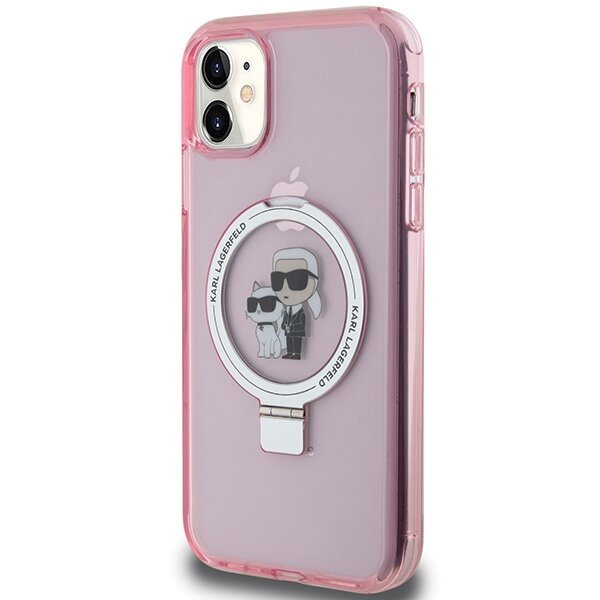 Karl Lagerfeld KLHMN61HMRSKCP iPhone 11 / Xr 6.1" różowy/pink hardcase Ring Stand Karl&Choupettte MagSafe