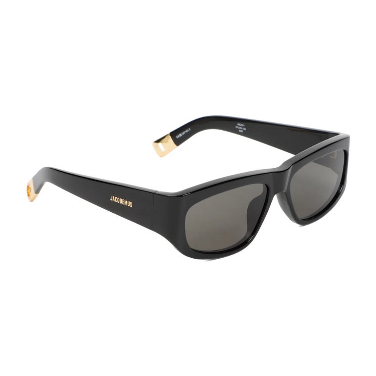 Czarne okulary przeciwsłoneczne o kształcie owalnym z szarymi soczewkami Jacquemus