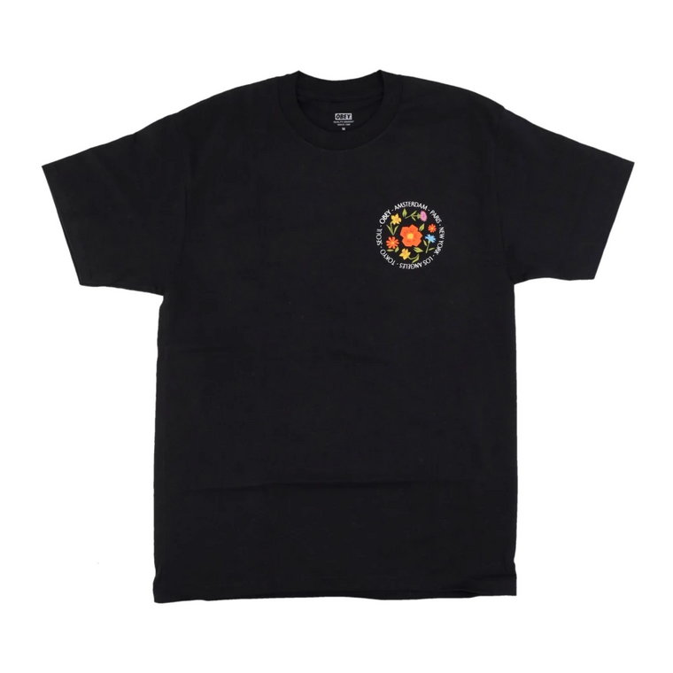 Miasto Kwiaty Klasyczny T-shirt Czarny Obey