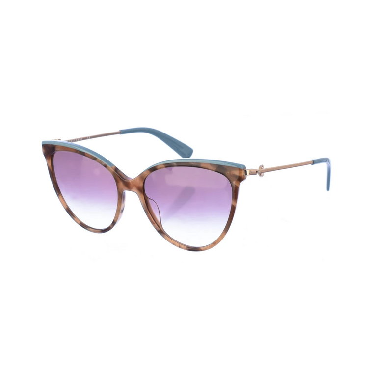 Damskie okulary przeciwsłoneczne z metalową oprawką - Kolor Havana Longchamp