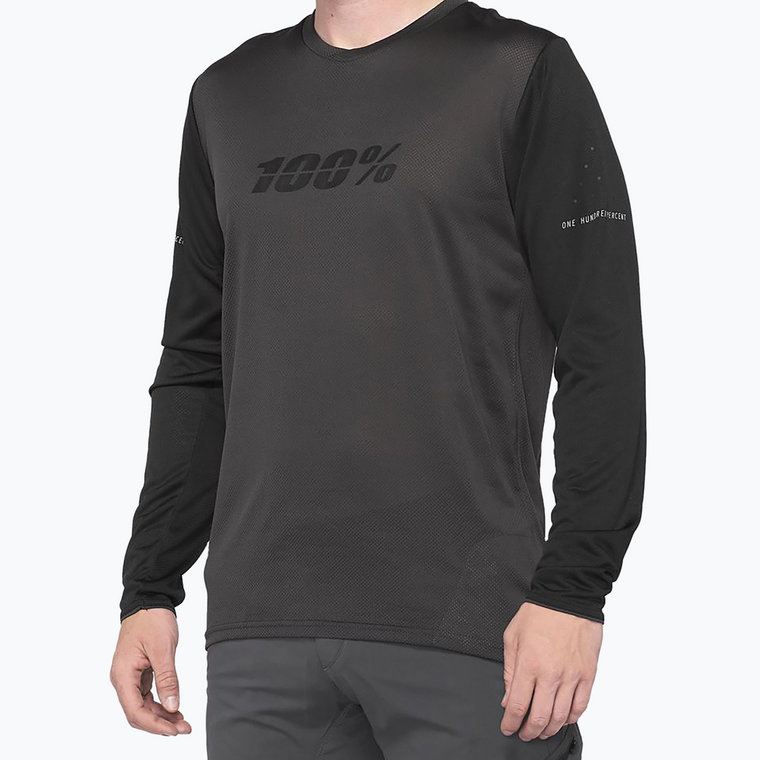 Longsleeve rowerowy męski 100% Ridecamp black/charcoral