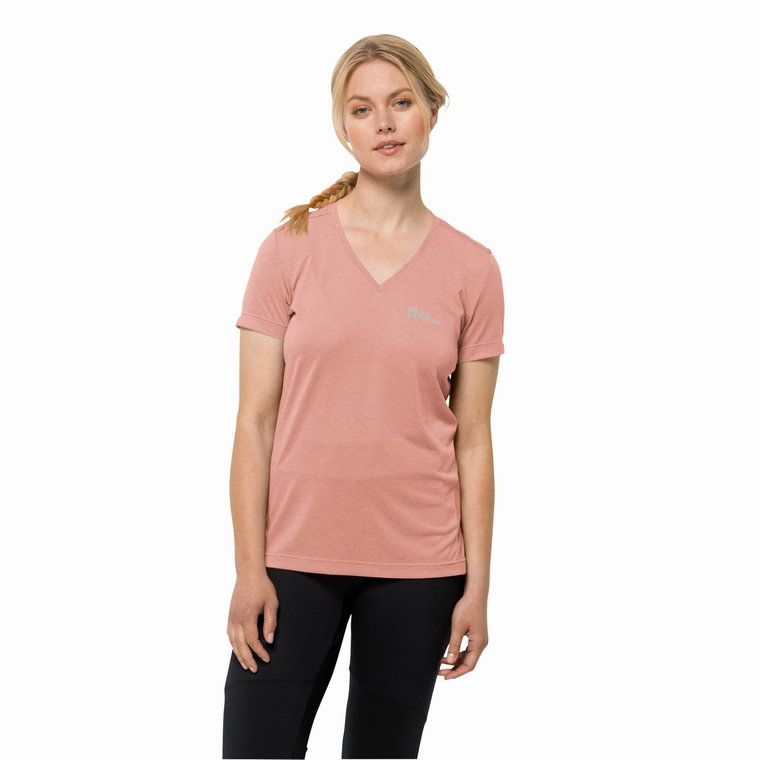 T-shirt damski Jack Wolfskin CROSSTRAIL T WOMEN rose dawn - XS