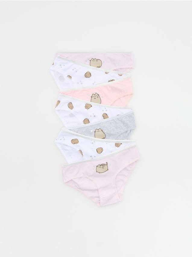 Reserved - Majtki 7 pack Pusheen - pastelowy róż