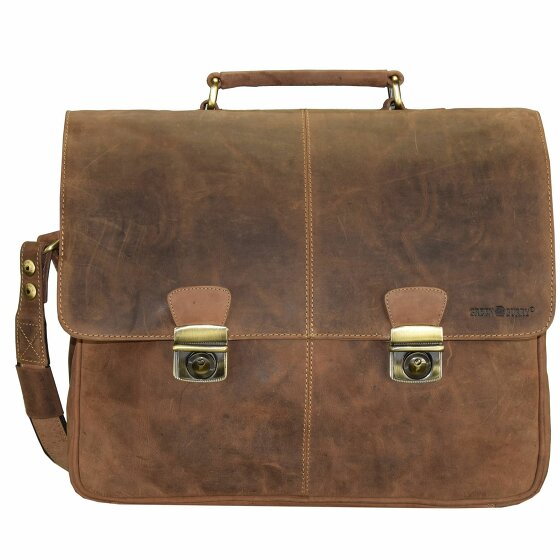 Greenburry Vintage Briefcase Leather 42 cm Komora na laptopa braun