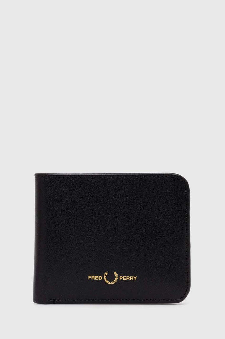 Fred Perry portfel skórzany Burnished Leathr B'Fold Wallet męski kolor czarny L5322.102