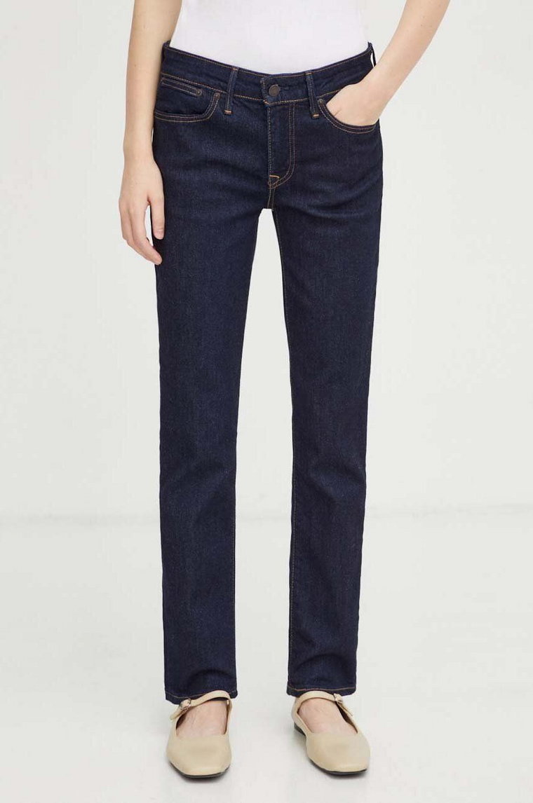 Levi's jeansy 712 SLIM WELT POCKET damskie kolor granatowy