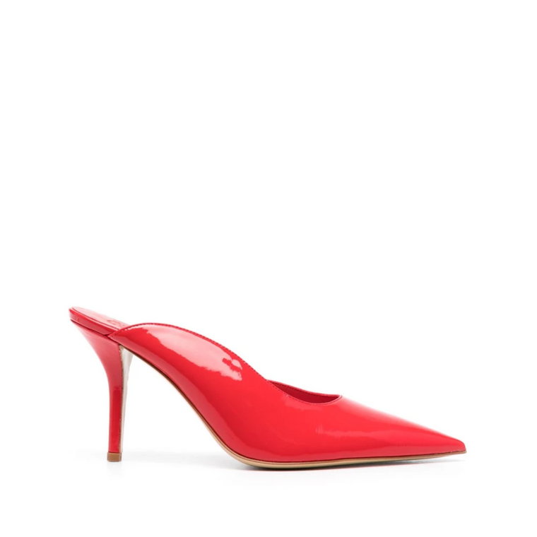 Czerwone buty na wysokim obcasie z szpiczastym noskiem Gia Borghini