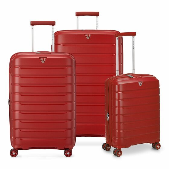 Roncato B-Flying 4 kółka Zestaw walizek 3-części z plisą rozprężną rot