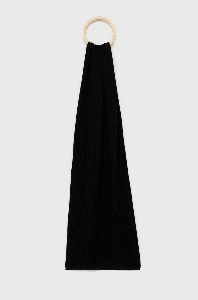 Armani Exchange szalik bawełniany kolor czarny gładki