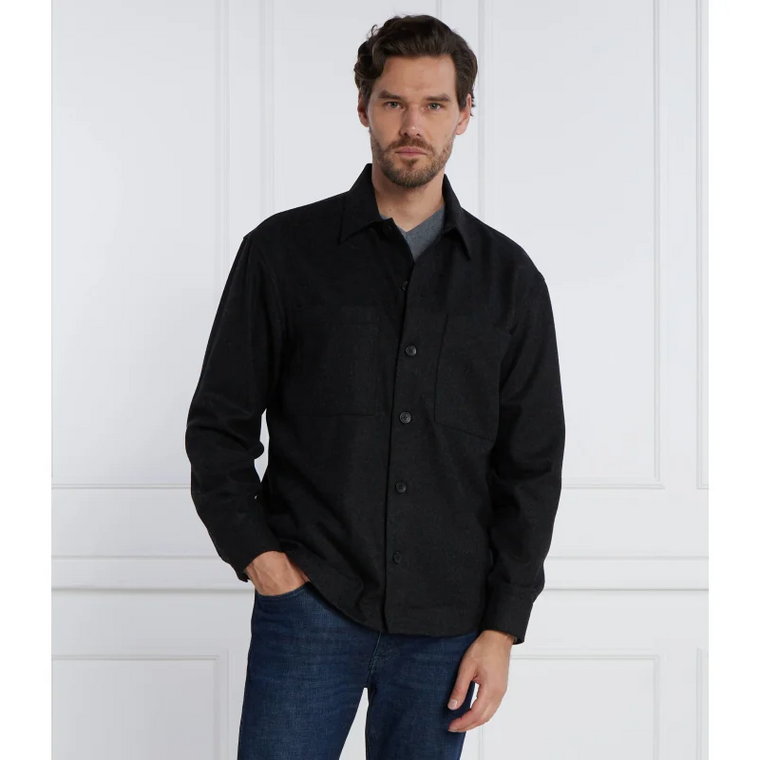 Calvin Klein Koszula BLEND OVERSHIRT | Regular Fit | z dodatkiem wełny