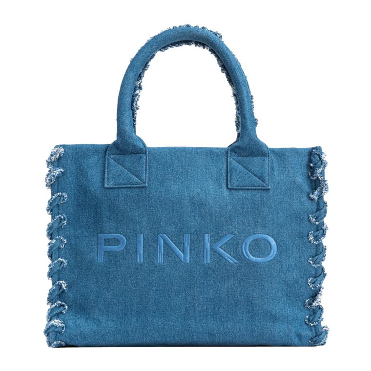 Niebieska Torba Plażowa Shopper Pinko