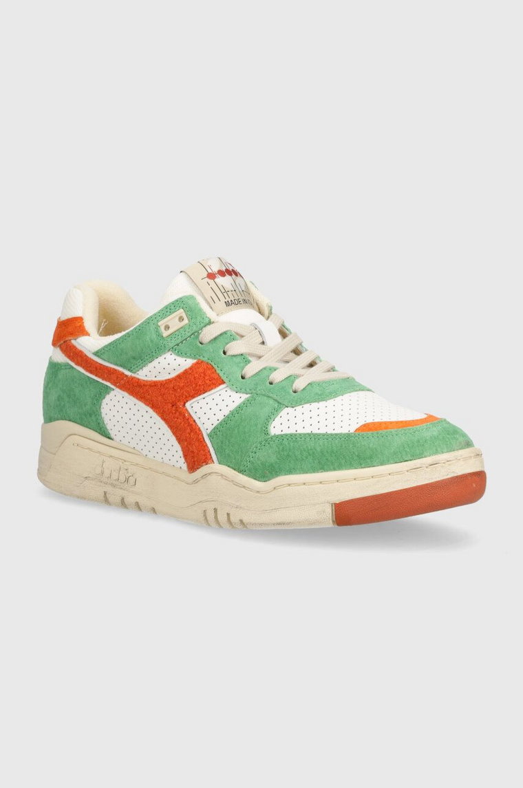 Diadora sneakersy skórzane B.560 Used RR Italia kolor zielony 201.180481.30095