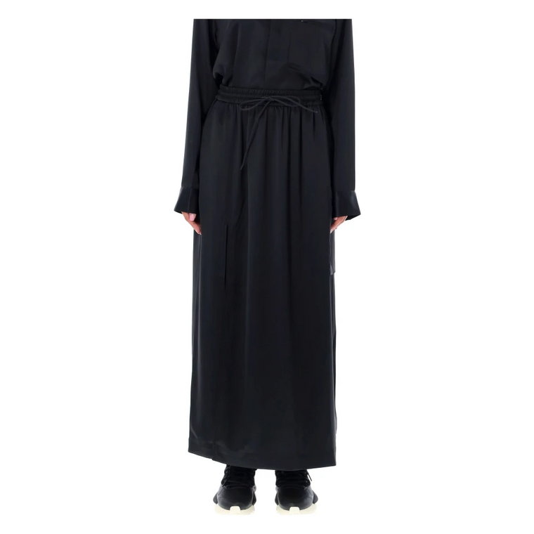 Elegancka Czarna Spódnica Maxi z Wiązanym Pasem Y-3