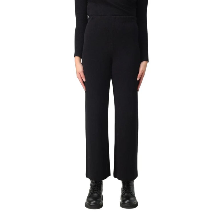 Czarne Spodnie z elastycznym pasem w regularnym kroju Kaos