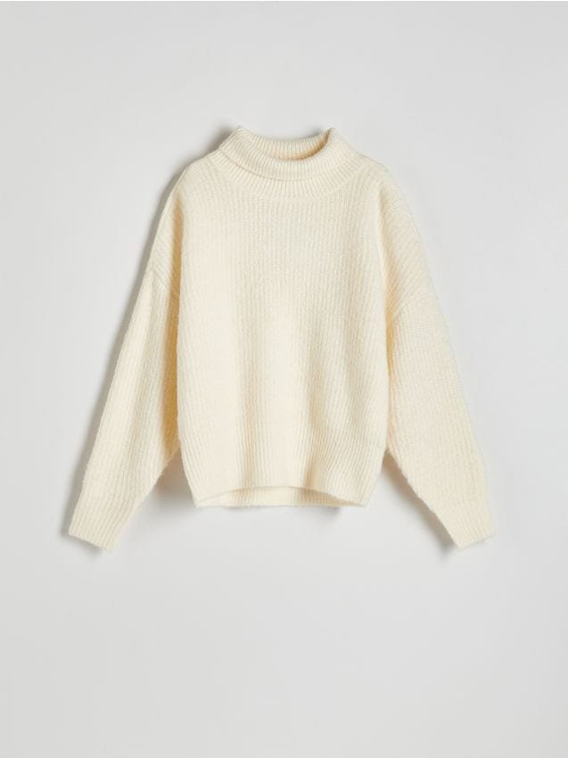 Reserved - Sweter z domieszką wełny - biały