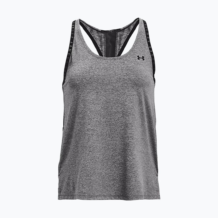 Tank top treningowy damski Under Armour UA Knockout Mesh Back Tank jet gray light heather/black/black