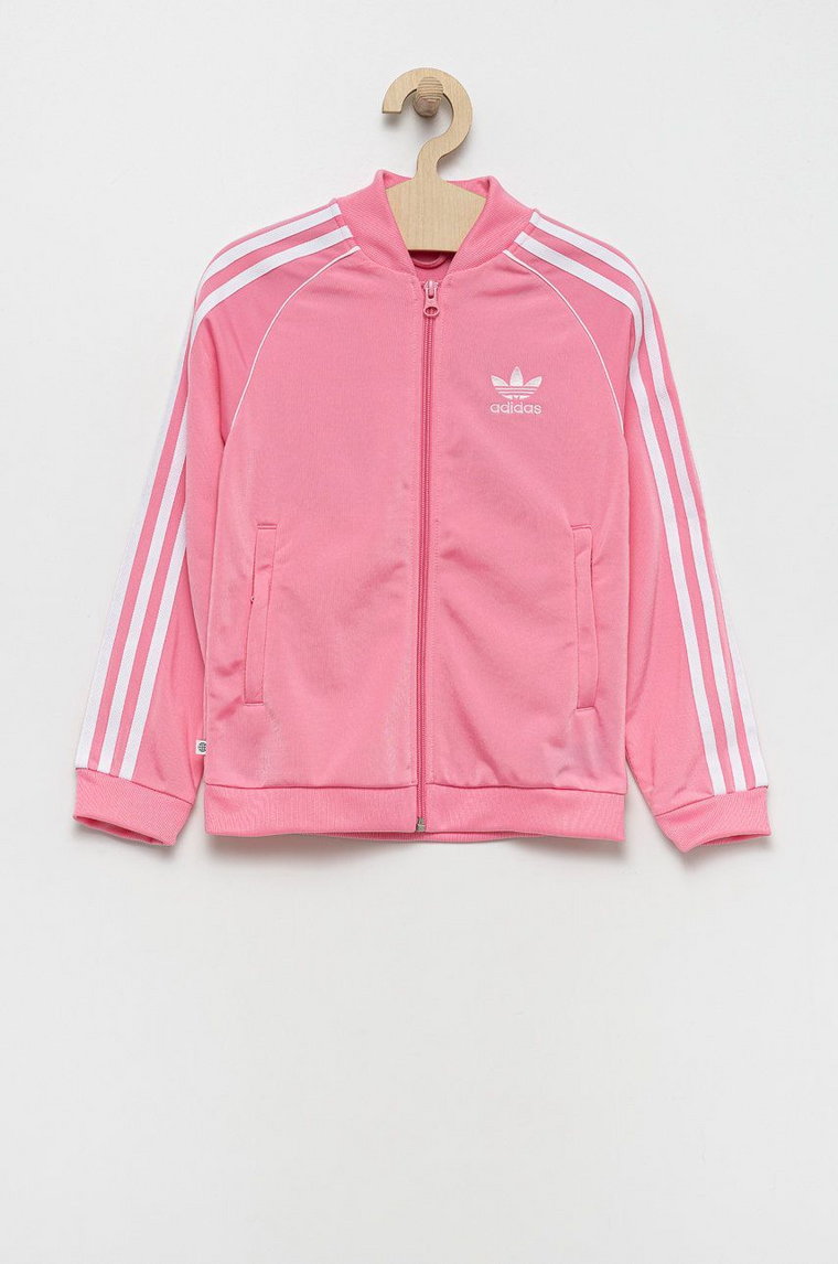 adidas Originals bluza dziecięca kolor różowy z aplikacją