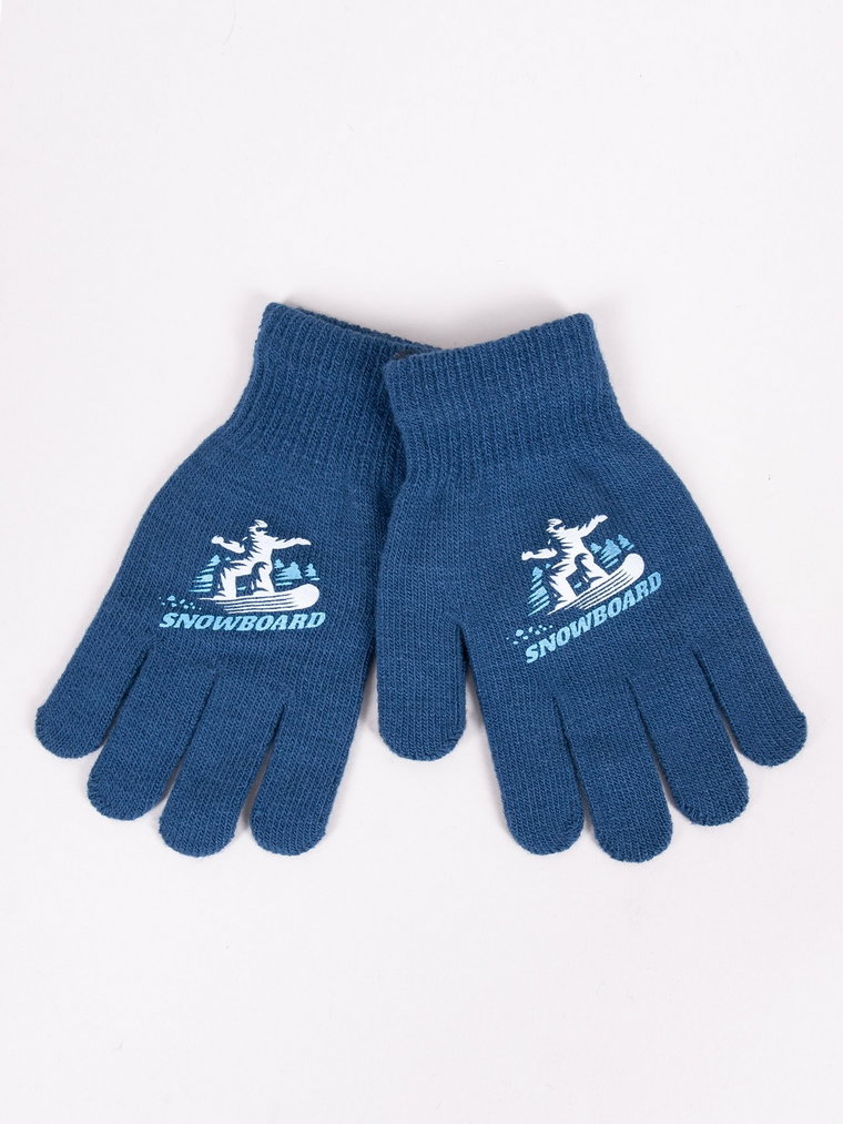 Rękawiczki chłopięce pięciopalczaste niebieskie SNOWBOARD 14
