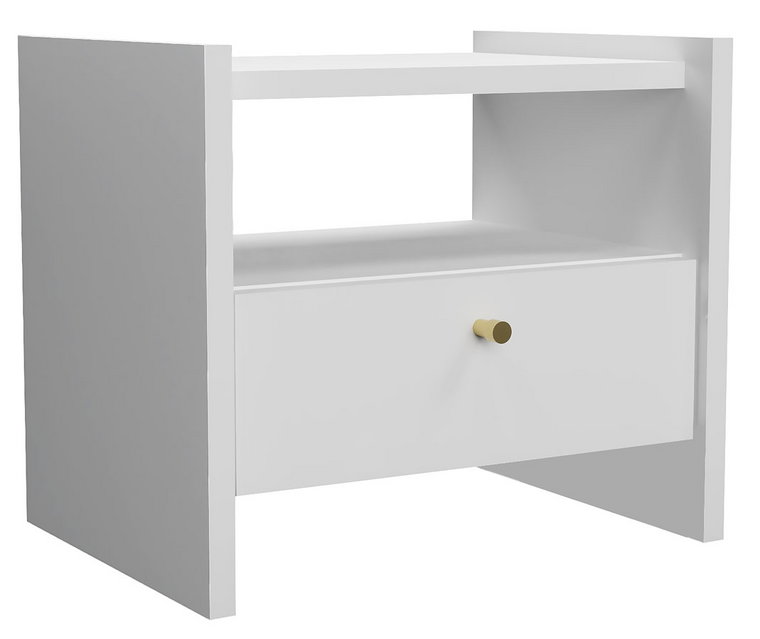 Biała minimalistyczna szafka nocna - Ovia
