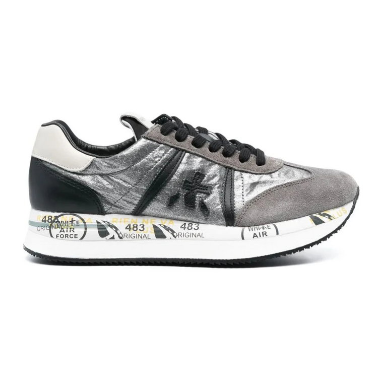 Szare Suede Conny Sneakers Premiata