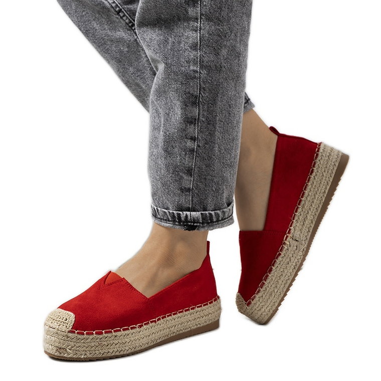 Czerwone espadryle damskie Rhianne