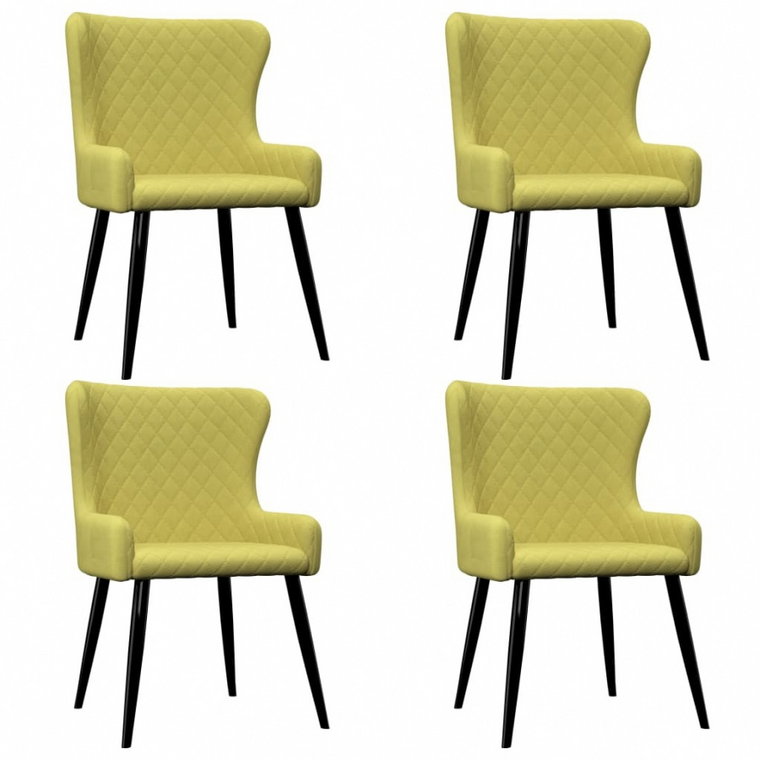 Krzesła do salonu 4 szt. zielone tapicerowane tkaniną kod: V-278808
