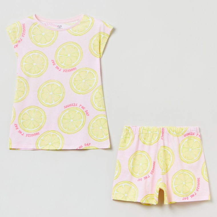 Letnia piżama dziecięca OVS Pajama Sp Fruits Top + Bottom Aop 1802843 146 cm Pink (8056781091951). Piżamy dziewczęce