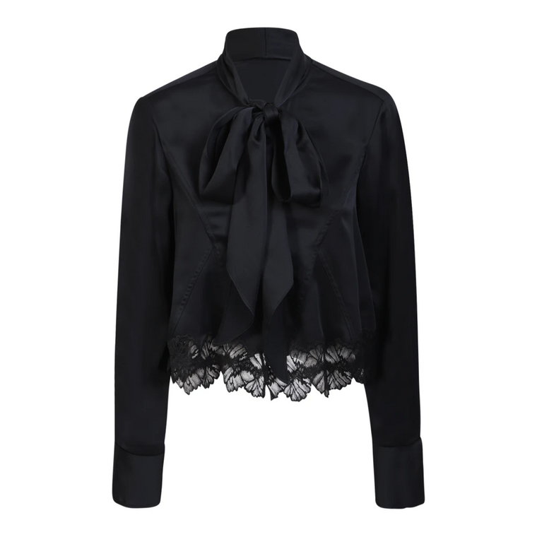 Czarna Koszula z Koronkowym Dolem - Minimalistyczny i Elegancki Design Stella McCartney