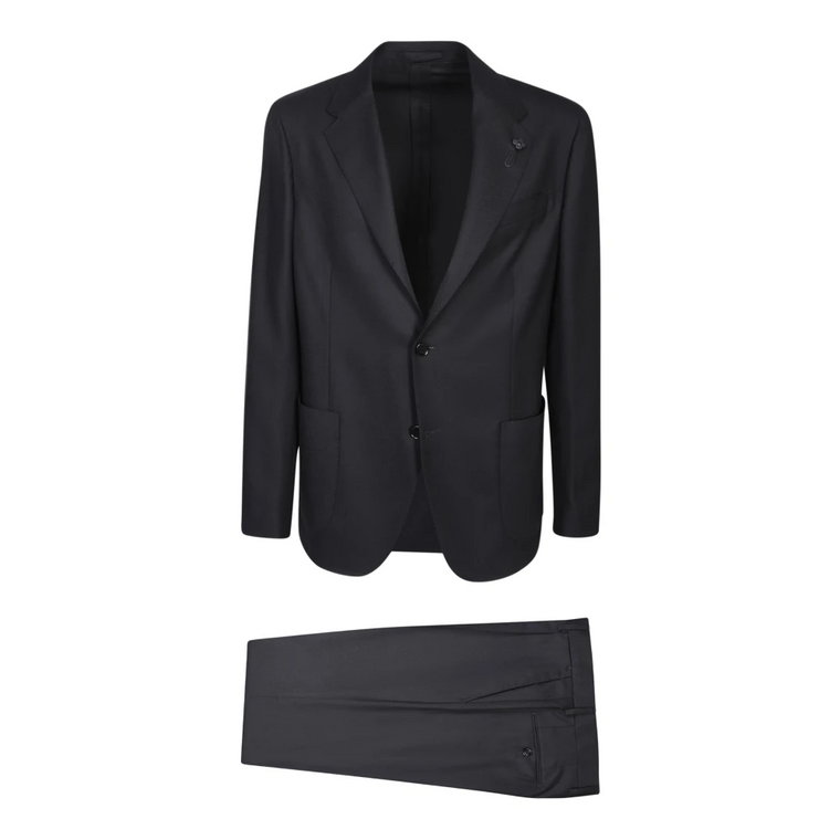 Czarne garnitury Aw23 dla mężczyzn Lardini
