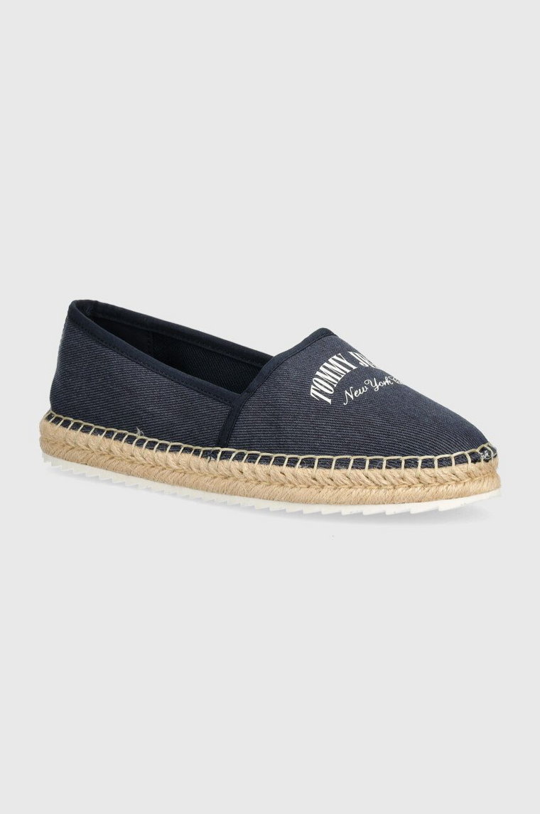 Tommy Jeans espadryle TJW VARSITY ESPADRILLE kolor granatowy EN0EN02470