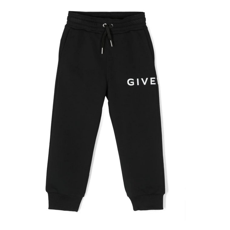 Czarne sportowe spodnie z bawełny z nadrukiem logo Givenchy