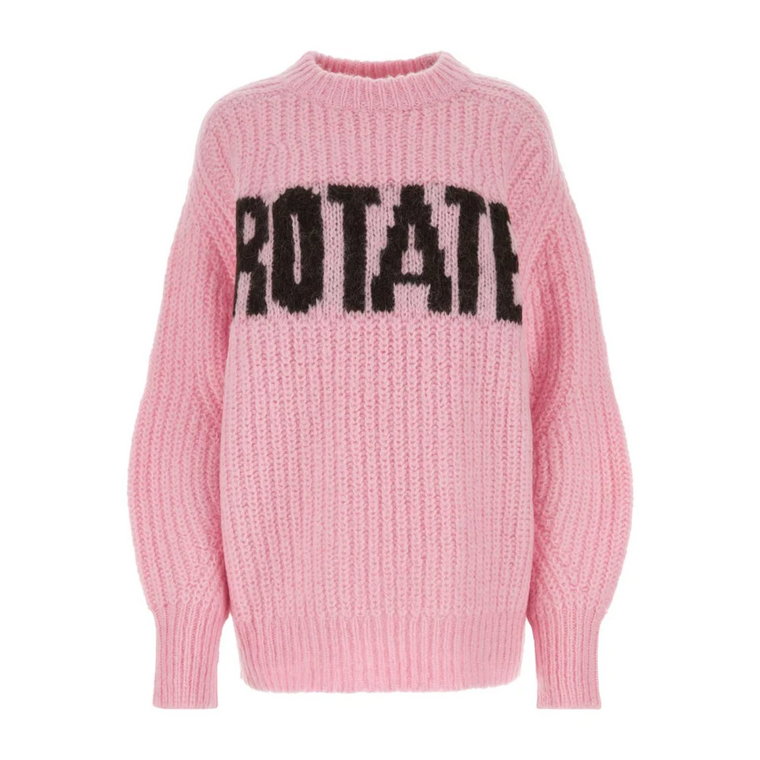 Różowy Oversize Sweter z Wełny Rotate Birger Christensen