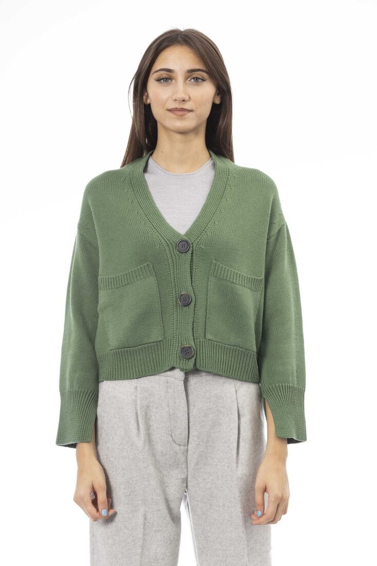 Swetry marki Alpha Studio model AD8042E kolor Zielony. Odzież damska. Sezon: